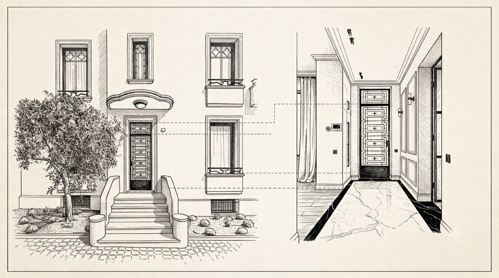 Renovation of a Belle Époque villa on the Promenade des Anglais in Nice, architectural drawing